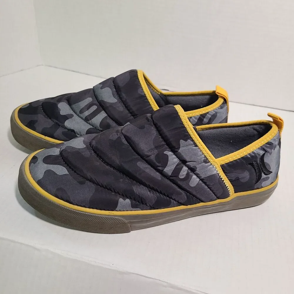 Hurley Men's Puff Chukka Slipper Shoes Size 8M Grey Camo Puffer Slip On